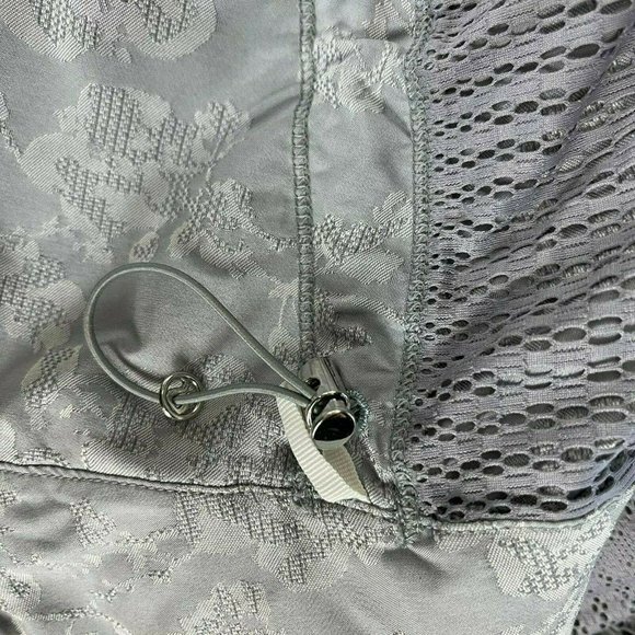 Lululemon Run Travel to Track Jacket Floral Jacquard Fossil Gray Lined Women 4 - Picture 11 of 12